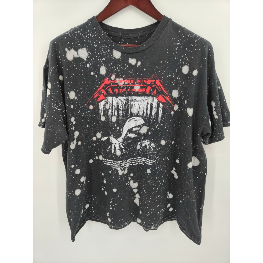 Metallica Bleach Splatter Graphic Band T-Shirt Mens XL Black Red Logo 2021